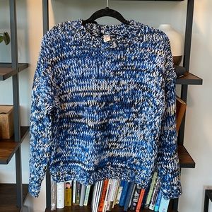 Cobalt Blue, black & white knit sweater